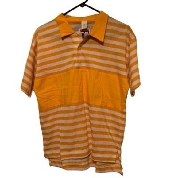 Vintage Gitano PS 101 Fashion Base Size XL Orange White Polo Shirt *New* - Picture 1 of 9